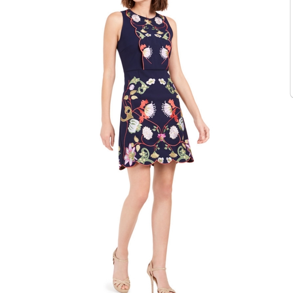 New Foxiedox Iris Embroidered Dress Size Small